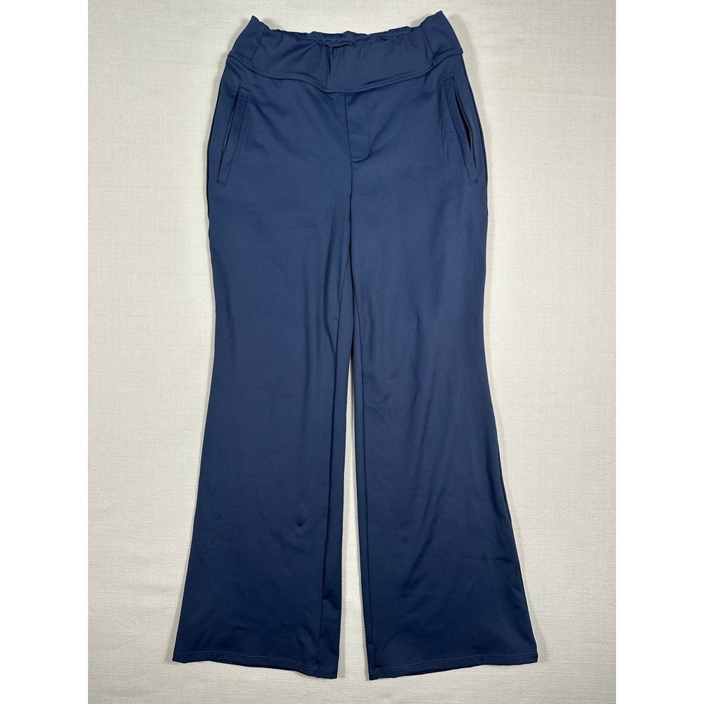 Halara Wide Leg Pants Womens XS Petite Navy Blue Zipper Pockets Stretch